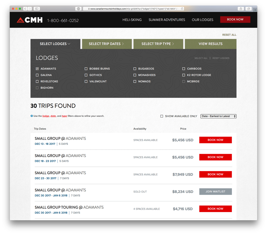 Booking Grid